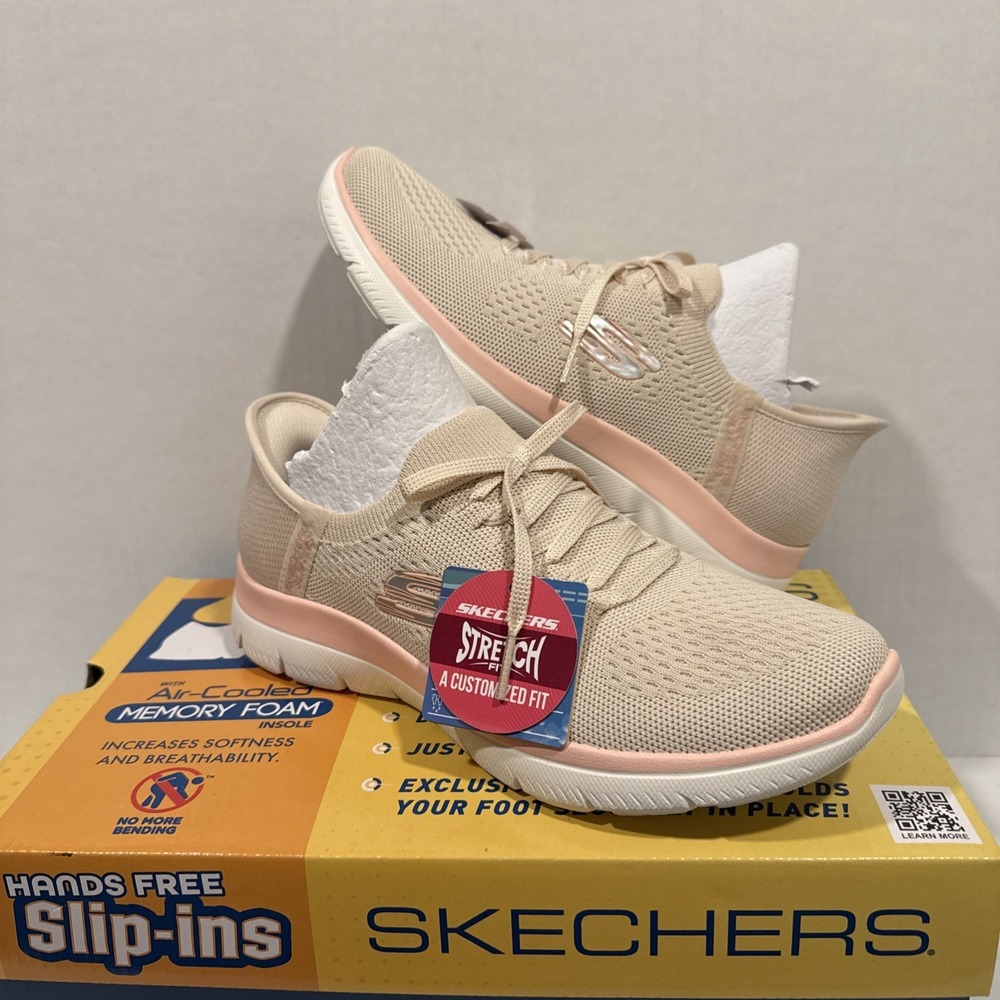 NEW Skechers Slip-Ins Summits NewDaily Handsfree Sneakers Womens 8 Natural Pink - Picture 2 of 10